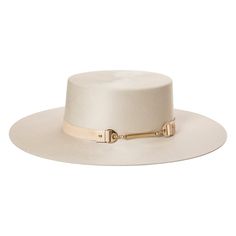 100% wool felt bolero hat with a leather and metal band. Brim measures 3.825 inches and hat comes in a classic round Bijou Van Ness hat box. Luxury White Felt Hat For Country Events, Elegant Cream Luxury Fedora, Bolero Hat, Types Of Hats, Painted Hats, Nashville Outfits, Glam Outfit, Classic Hats, Fancy Hats