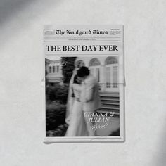 the front page of the new york times newspaper showing two women hugging each other in their wedding gowns