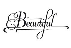 the word beautiful written in black ink