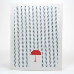 Don't forget about framing cards! They can make a lot of impact for very little cost. This one would be adorable in one of our Mini Mats! Rainy Day Letterpress Card in Blue and Red. $4.50, via Etsy. Engagement Card, Red Umbrella, Letterpress Wedding, Frame Card, Letterpress Cards, Tree Free, Red Design, Linocut, Wedding Shower