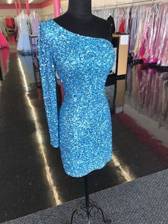 Ashley Lauren 4457 Cocktail Dress.  This is a perfect homecoming or pageant dress Neon Blue Party Dress, Blue Rhinestone Homecoming Dress, Blue One-shoulder Sequin Dress, Blue Sequined One-shoulder Dress, Flirty One-shoulder Blue Mini Dress, Royal Blue Shorts, Classy Short Dresses, Sequin Homecoming Dress, Blue Cocktails