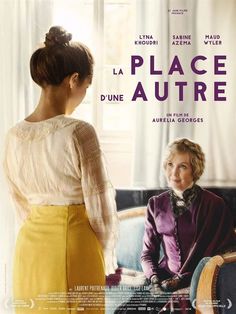 a movie poster for the film la place autre with two women sitting in chairs