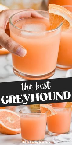 the best greyhound cocktail recipe is made with orange juice, vodka and lemonade