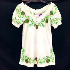 Gorgeous!! Size Xs Gretchen Scott Designs Beautiful Gauzy, Embroidered Tunic Or Peasant Blouse. White Cotton With Pink And Green Embroidery. Size Extra Small. Picture This On Your Tropical Vacation Or At The Beach On A Summer Night! Retailed For 129! Slightly Different Version From The Internet Photo, This Has A Tie At The Neck As Is Shown In The Multiple Actual Photos! Casual White Peasant Top For Festival, White Folk Peasant Top For Vacation, White Folk Style Peasant Top For Vacation, White Casual Peasant Top With Floral Embroidery, White Peasant Embroidered Top For Summer, White Peasant Top With Floral Embroidery, Casual White Peasant Top With Floral Embroidery, White Floral Embroidered Peasant Top, White Embroidered Floral Top For Vacation