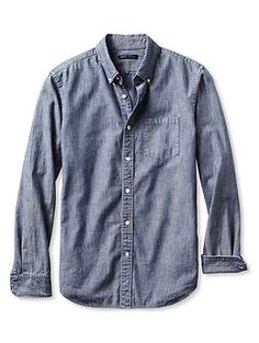 Heritage Chambray Shirt | Banana Republic Fashion Basics, Top Five, Heritage Collection, Our Legacy, Chambray Shirt, Basic Style, Chambray, On A Budget, Denim Button Up