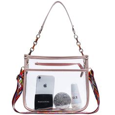 PRICES MAY VARY. ❤️STADIUM APPROVED: This classic shape clear crossbody purse is suitable for all places where require clear bags and will help you get through security much easier. ❤️MATERIAL: This KKXIU clear purse is crafted from high quality heavy duty clear PVC waterproof material and PU vegan leather around, which means eco-friendly and no animals get hurt.  ❤️MULTI-PURPOSE: This clear crossbody bag comes with a adjustable and removable colorful strap, you can use this small purse as Concert Bag, Concert Bags, Dooney And Bourke Disney, Beige Purses, Clear Purses, Fanny Bag, American Crew, Presents For Women, Purse For Women