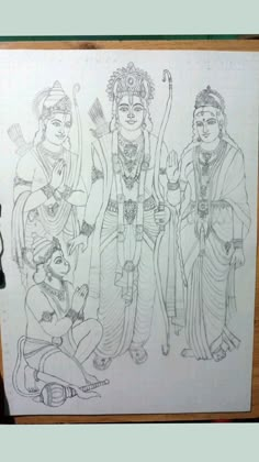 Ram Sita And Lakshman Drawing, Ram Sita Laxman Drawing, Ram Sita Hanuman Drawing, Ramayan Drawing Easy, Ram Sita Lakshman Drawing, Beautiful God Drawing, Sitaram Drawing, Ram Laxman Sita Hanuman Drawing