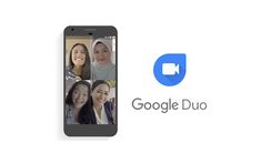 the google duo logo is displayed on an iphone