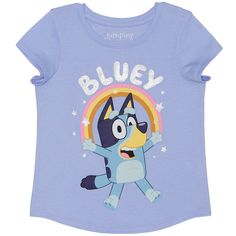 She'll be comfortable and stylish in this Bluey graphic tee by Jumping Beans. She'll be comfortable and stylish in this Bluey graphic tee by Jumping Beans. FEATURES Crewneck Short raglan sleevesFABRIC & CARE Cotton, polyester Machine wash Imported Size: 5. Color: Dark Blue. Gender: female. Age Group: kids. Animated Emoticons, Rainbow Graphic, Jumping Beans, School Bags For Kids, Glitter Fabric, Kids Outfits Girls, Girls Tees, Toddler Sizes