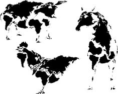 a black and white map of the world