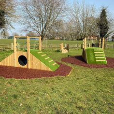 Discovery Timber Play Ltd on Instagram: “2 x Tunnel Mounds all installed in Brill, near Aylesbury. Part of a huge playground project that will get underway in the summer. Watch…” Dream Dog Backyard, Dog Park Backyard, Dog Outdoor Area, Dog Outdoor Play Area, Dog Yard Ideas Play Areas, Dog Playground Backyard Diy, Dog Spaces Outdoor