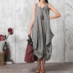 Gender: Women Material: Polyester Style: Casual Silhouette: Asymmetrical Pattern Type: Solid Sleeve Length(cm): Sleeveless Decoration: NONE Dresses Length: Mid-Calf Sleeve Style: Tank Waistline: empire Neckline: V-Neck Season: Summer Model Number: Women Dress Casual Gray Sleeveless Maxi Dress, Casual Gray Dress With Asymmetrical Hem, Casual Irregular Maxi Dress For Spring, Gray Sleeveless Midi Dress For Summer, Sleeveless Lagenlook Midi Dress For Spring, Spring Sleeveless Lagenlook Midi Dress, Sleeveless Gray Maxi Dress For Spring, Gray Lagenlook Summer Dress, Casual Sleeveless Dress With High-low Hem For Spring