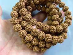 Material: Natural Rudraksha Bodhi Seed (Natural Wood, Fragrance Free ) Size: dia.10 mm QTY: full strand you will received Hand-strung Beaded Bracelets For Puja, Hand-strung Beads For Puja, Tree Seeds, Accessories Diy Jewelry, Diy Accessories, White Beads, Fragrance Free Products, Buddhism, Wood Beads