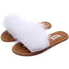 Never Worn, I Purchased These For My Wedding Morning To Wear While Getting Ready But Ended Up Not Wearing Them. They’re So Fun And Fabulous With White Feathers And Comfy Soles. Size 9 - I Wear A 7.5 And These Fit Perfect. About This Item Material:Multiple Color Real Fur And Soft Cotton Fabric Rubber Sole: Sole About 0.5cm With Leather, Breathable Absorbent, Anti-Skid Function Meets Indoor And Outdoor Needs. Cute Slides, Faux Fur Slides, Wedding Morning, Comfy Slippers, Slides Slippers, Open Toe Slippers, Slippers For Women, Fuzzy Slippers, Soft Cute