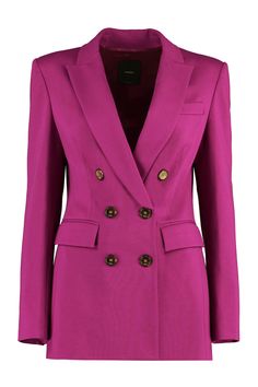 67% Viscose, 28% Polyamide, 5% Elastane Purple Blazer, Blazer Women, Italian Outfits, Womens Blazers, Breasted Blazer, Double Breasted Blazer, Black Blazers, Lapel Collar, Valentino Garavani