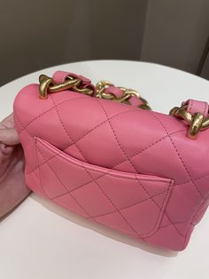 Chanel 22S Funky Town Flap BagPink Calfskin AGHWSmall 17 x 13 x 6 cmChain drop 31.5 cmMicrochipMay 20229.9/10 New Kept Unused (inevitable hardware sign from storage if any otherwise new)Includes full set box, dust bag and receiptPrice was 5880 sgdPrice now 4300 sgd 3280 usd CN5106-01 Gold Ounce, Carry All Bag, Black Backpack, Flap Bag, Pink Bag, Full Set, Chanel Bag, Bottega Veneta, Luxury Bags