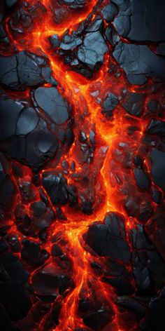 the lava is glowing red and orange as it moves through the air, creating an abstract pattern