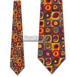 Art Kandinsky, Tie Art, Circles Design, Silly Clothes, Kandinsky Art, Concentric Circles, Tie Gifts, Colorful Accessories, Cooler Look