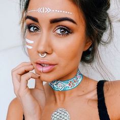 Coachella Make-up, Festival Face Paint, Coachella Makeup, Boho Makeup, Makeup Gold, Drag Make-up, Festival Face, Rave Makeup, 2019 Makeup