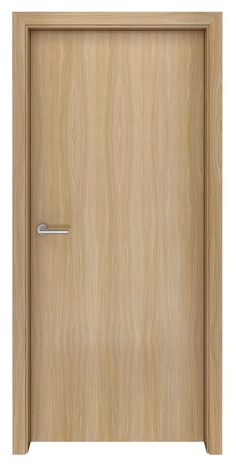 an open wooden door with a handle on the front and side panel, isolated against a white background