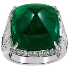 Jewelry Brands, Emerald Diamond Ring, Unique Diamond Rings, Halo Setting, Colombian Emeralds, Diamond Cocktail Rings, Ladies Diamond Rings, Expensive Jewelry, Baguette Cut Diamond