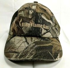 Vintage Blue Flame LP Gas Camouflage Ball Cap Adjustable Snapback Hat. Has some cosmetic wear from age see pictures. Vintage Trucker Hat, Distressed Hat, Blue Flame, Blue Flames, Ball Cap, Baseball Caps, Snapback Hat, Snapback Hats, Camouflage