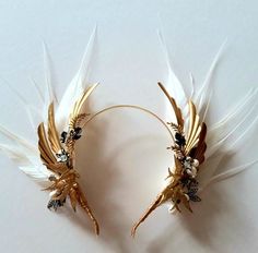 Crystal Halo Crown, Bird Headpiece, Statement Headpiece, Boho Bridal Headpiece, Feather Accessories, Halloweenský Makeup, Boho Crown, Feather Crown, Headpiece Diy