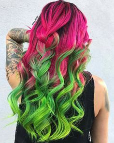 Neon Hair Color, Makeup By