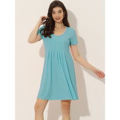 This style of stretchy lounge dress it's easy to put on or take off, which can give you a light and simple dressing experience, and keep you nice and comfortable all day. The soft pajama dress for women is stretchy, soft, lightweight, breathable, and comfortable to wear. This pajama dress is casual, even if a guest visits suddenly, you won't feel embarrassed, making your home life more convenient. The lounge dress also be a perfect gift for your mom, wife, daughter, girlfriend, or friends as lou Casual Mini Sleep Dress, Stretch Dresses For Relaxation, Mini Length Loungewear Dress, Blue Mini Sleep Dress, Casual Blue Nightgown For Lounging, Blue Casual Nightgown For Lounging, Solid Stretch Lounging Dresses, Solid Stretch Loungewear Dress, Solid Stretch Lounge Dresses