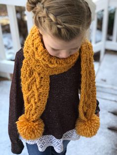 Bulky Braided Cable Scarf Crochet Pattern $5.50 Toddler Scarf Pattern, Kids Scarves Knit, Winter Scarf Crochet, Winter Scarf Pattern, Cable Crochet, Crochet Kids Scarf, Toddler Scarf, Childrens Scarf, Cable Scarf