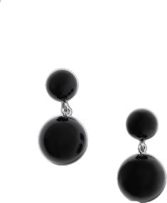 Classic Black Earrings With Polished Finish, Black Onyx Earrings With Polished Finish, Black Polished Earrings For Evening, Black Polished Evening Earrings, Black Polished Finish Earrings For Evening, Formal Black Onyx Earrings, Black Onyx Round Earrings, Black Beaded Round Earrings, Jean Trench Coat