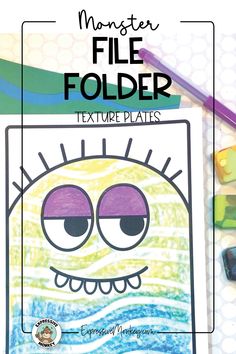 monster file folder with text overlay that says monster file folder texture plates