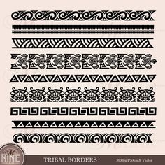 Moana Clipart, Tattoos Christian, Stammestattoo Designs, Clipart Borders, Tattoo Band, Tapa Cloth, Borneo Tattoo, Cloth Ideas