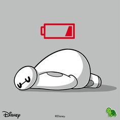 a cartoon character laying on the ground next to a battery