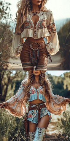 Discover Your Bohemian Spirit! Embrace freedom and style with our eclectic Bohemian collection. Stand out, be unique, and express your inner wanderer. Shop now for the boho-chic look you've been dreaming of! 🌼🌿✨ Boho Sewing Patterns Bohemian Style, Boho Womens Outfits, French Bohemian Style, Nail Turquoise, Boho Chic Fashion Bohemian, Bohemian Style Outfits, Outfit Ideas Boho, Boho Western Outfits, Boho Outfit Ideas