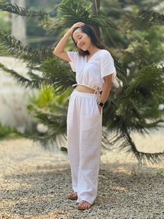 With a subtle texture unique to double gauze fabric, these pants exude a casual yet sophisticated look that can be dressed up or down. Side pockets add a functional touch, keeping essentials close at hand. Whether you're running errands, enjoying a day out, or unwinding after a long day, these muslin pants are your go-to choice for a blend of luxury and practicality. Pair them with a simple tee or a flowy blouse to complete your chic, laid-back ensemble. Size S Waist 26-28 Hip 38" Long 38" Size M Waist 30-32" Hip 42" Long 38" Size L Waist 34-36" Hip 46" Long 38" Model is 5′2″ (158cm) tall with a 81cm/32″ bust, 69cm/27″ waist, 92cm/36″ hips Important Notice Regarding Product Color Variations We strive to provide the most accurate and high-quality images of our products to enable you to shop Summer Relaxation Pants, Summer Straight Pants For Relaxation, Straight Pants For Summer Relaxation, Summer Relaxation Straight Pants, Summer Loungewear Pant Set With Straight Pants, Muslin Pants, Womens Trousers, Simple Tee, Double Gauze Fabric