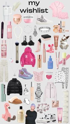 a poster with many different types of items on it, including shoes and other things