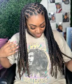 @ad0reamiya Dreadlock Hairstyles Long, Hairstyles For Medium Length Locs, Flat Twist Loc Styles, Marley Twists Over Locs, Loc Updo Styles Long, Half Up Half Down Loc Styles, 2 Strand Twist Locs Style, Twist Loc Styles, Hairstyles Faux Locs