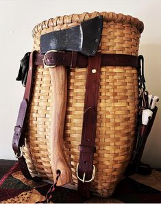 Leather Foraging Bag, Foraging Basket Backpack, Foraging Bag Pattern, Foraging Backpack, Backpack Basket, Foraging Basket, Basket Backpack, Pack Basket, Foraging Bag