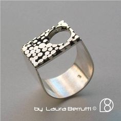 Sterling Ring with circular window and dot design by LauraBerrutti, $98.00 Richard Landi Ring, Modern Handmade Round Rings, Modern Handmade Round Ring, Modernist Handmade Ring For Gift, Handmade Modernist Rings As Gift, Handmade Modernist Rings For Gifts, Handmade Modernist Gift Ring, Circular Window, Secret Place