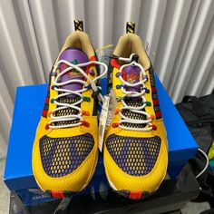 Selling A Brand New Pair Of Sean Wotherspoon Equipment. Size 11 Yellow Lace-up Running Shoes For Streetwear, Adidas Yellow Sneakers With Laces, Adidas Multicolor Running Shoes For Streetwear, Yellow Adidas Sneakers With Laces, Adidas Yellow Running Shoes With Boost Midsole, Adidas Yellow Running Sneakers, Adidas Yellow Running Shoes, Yellow Adidas Sneakers For Running, Yellow Adidas Running Sneakers