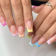 Unghie Sfumate, Acrylic Nails Coffin Short, Summer Acrylic Nails, Short Acrylic Nails Designs, Short Acrylic, Pink Acrylic Nails