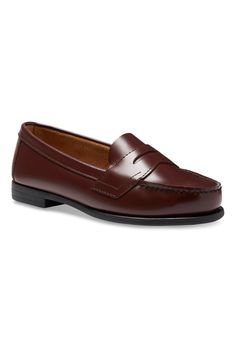 This timeless Classic penny loafer adds the perfect amount of polish to your look. Smooth, polished Leather upper offers no-fuss care. Padded OrthoLite® comfort insole with patented moisture control for breathable, all day wear. Hand-sewn from one piece of Leather wrapping around your foot, for seamless comfort, "no break-in" flexibility and long-lasting wear. Lightweight rubber outsole for slip resistance and flexibility. Heel Height: 7/8".Leather UpperUnlined LiningRubber OutsoleSlip-On availa Timeless Pieces Fashion, Penny Loafer, Boot Accessories, Leather Shops, Bra And Panty Sets, Penny Loafers, Leather Wraps, Loafers For Women, Leather Loafers