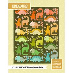 a quilt pattern with dinosaurs on it