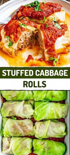 stuffed cabbage rolls with marinara sauce and parmesan cheese