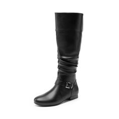 DREAM PAIRS Women Knee High Boots, a stylish and versatile option for any wardrobe. Made from premium synthetic leather, these boots offer a sleek, fashionable look perfect for both casual and formal occasions. The soft faux fur lining provides warmth and comfort, while the durable TPR outsole ensures excellent traction and stability. With a convenient side zipper for easy on and off and an adjustable buckle strap for a customized fit, these knee-high boots combine functionality with timeless st Slouchy Boots, Faux Fur Boots, Platform Heels Chunky, Womens Knee High Boots, Fur Boots, Fashion Flats, High Boots, Over The Knee Boots, Womens Fashion Casual