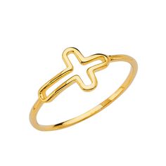 Ioka - 14K Solid Yellow Gold Simple & Plain Open Sideways Cross Stackable Band Ring, Minimalist Dainty Everyday Wearing Ring ✅ ITEM SPECIFICATIONS: ➤ Average Weight: 1gr. ➤ Type: Rings/Stackable Ring ➤Size: US4,US4.5,US5,US5.5,US6,US6.5,US7,US7.5,US8,US8.5,US9 ✅ PREMIUM 14K GOLD: Our jewelry is crafted from durable high quality materials, gems, and stones; hand-stamped for authenticity as well as FTC law approved. Unlike cheap costume jewelry, our long lasting jewelry is easy to polish and a How To Wear Rings, Stackable Rings Wedding, Gold Rings Fashion, Stackable Bands, Gold Rings Jewelry, Engagement Ring Sizes, Cross Ring, Ring Minimalist, Jewelry Ring Box