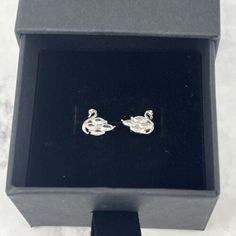 Brand New Silver 925 Swan Earrings 4 Zirconia Gems From J&LJ #53 | eBay Swan Earrings, Bon Iver, Gems, Brand New, Silver