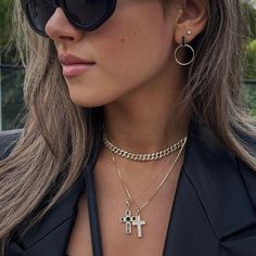 This 14K Gold Onyx cross necklace was made to keep your faith close to your heart. The Onyx stone is known to provide protection and bring in good fortune, happiness, and strength. Adjustable box chain is included. Doing It For Me, Map Pendant, Copper Pipe, Cuban Link Chain, Onyx Stone, Coin Pendant, Initial Charm, Good Fortune, Box Chain