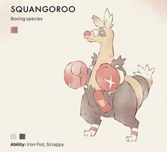 an animal with boxing gloves on it's back and the words squanngroo above it